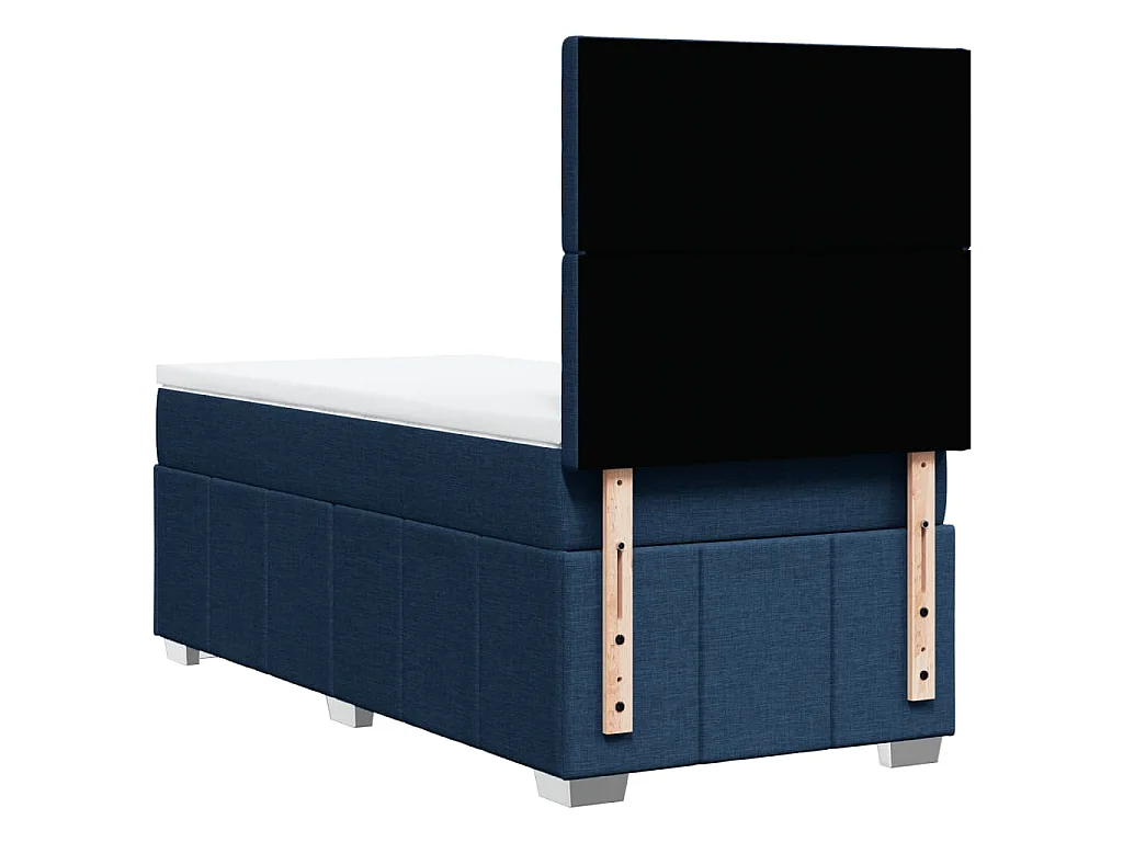 Boxspring met matras stof blauw 100x200 cm
