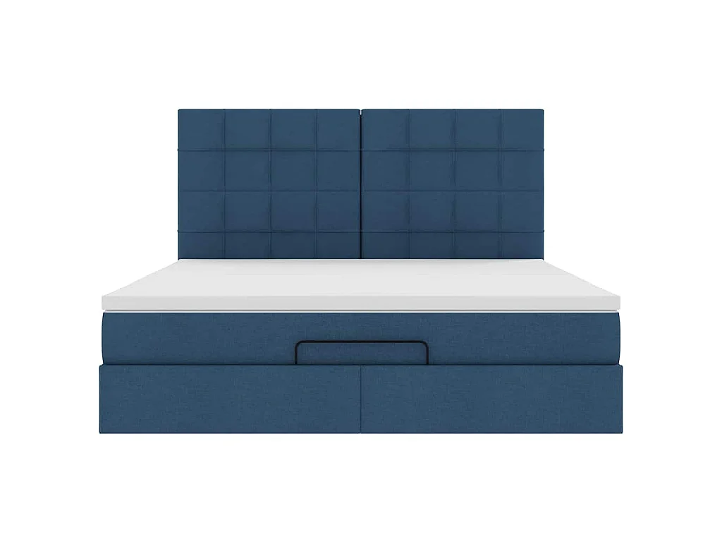 Ottoman-Bett mit Matratze Blau 180x200 cm Stoff