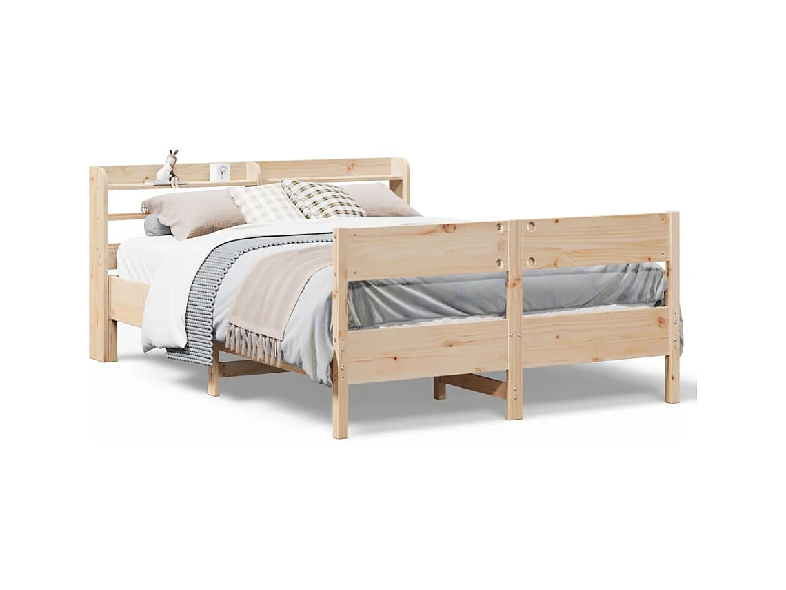 Cadre de lit sans matelas 140x190 cm bois de pin massif