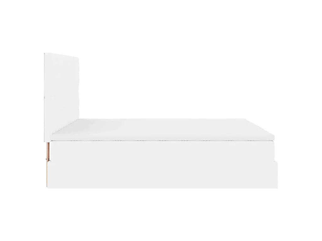 Cadre de lit ottoman avec matelas blanc 180x200 cm similicuir