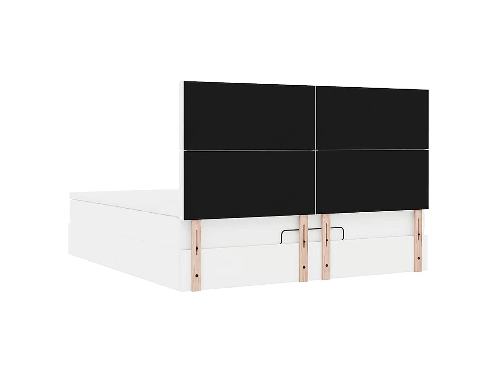 Cadre de lit ottoman avec matelas blanc 180x200 cm similicuir