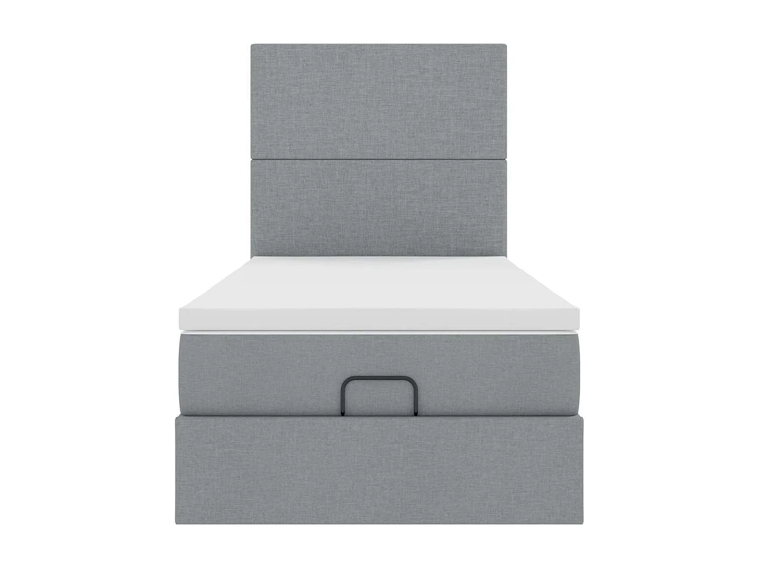Ottoman-Bett mit Matratze Hellgrau 100x200 cm Stoff