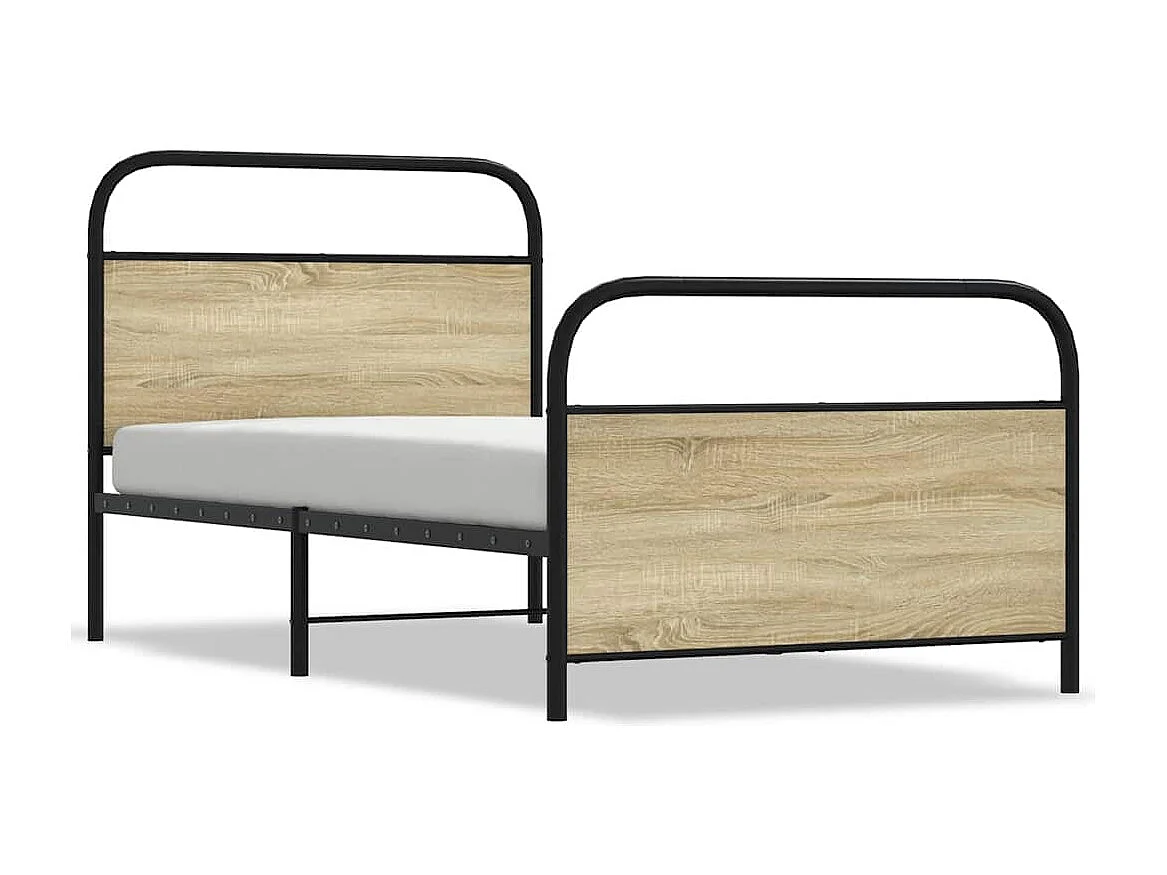 Cadre de lit sans matelas 90x200cm chêne sonoma bois ingénierie