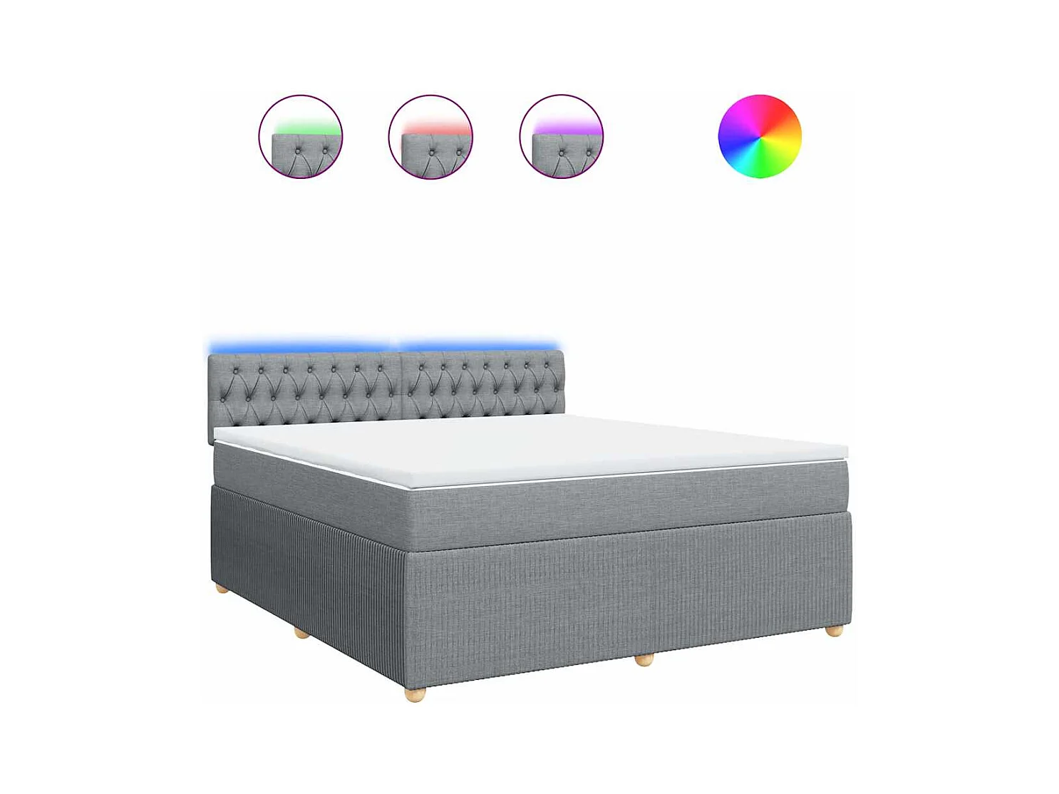 Boxspring met matras stof lichtgrijs 180x200 cm