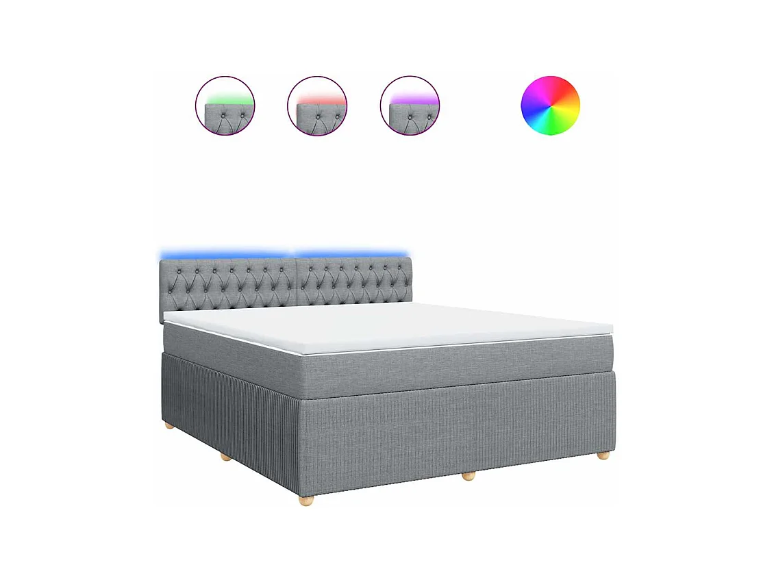 Boxspring met matras stof lichtgrijs 180x200 cm