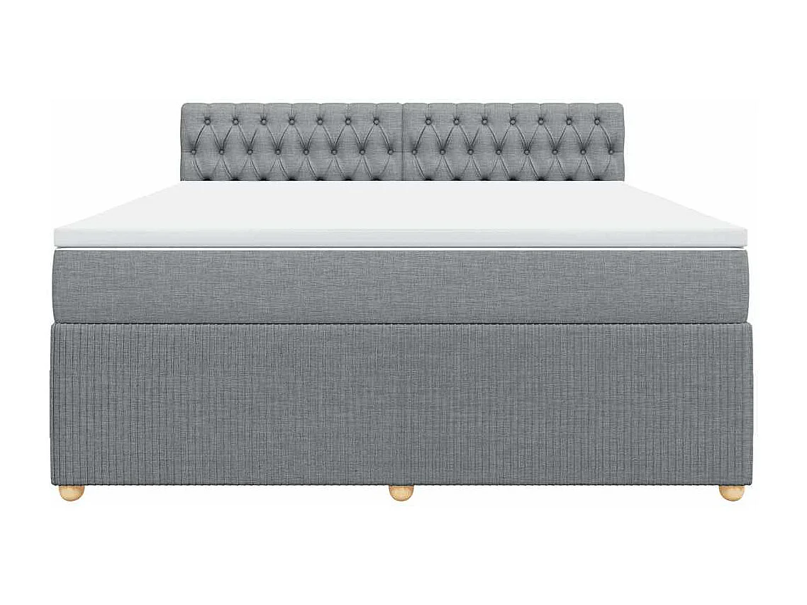 Cama com molas/colchão 180x200 cm tecido cinzento-claro