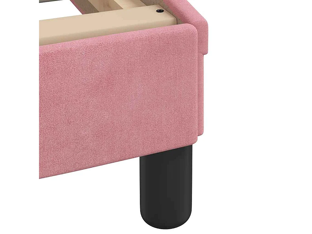 Cadre de lit sans matelas Hanko rose 90x190 cm velours