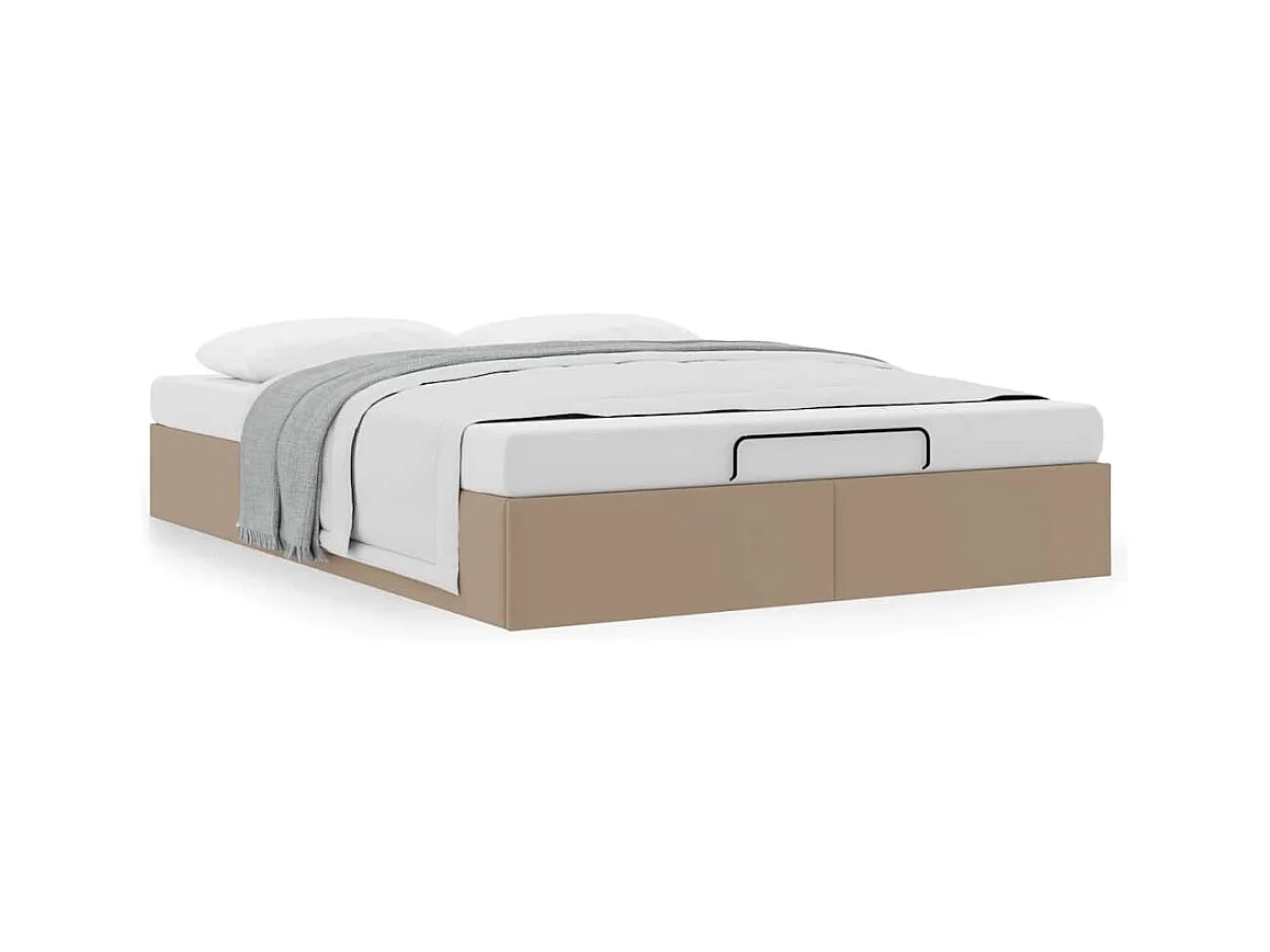Cadre de lit ottoman sans matelas cappuccino 140x200 cm