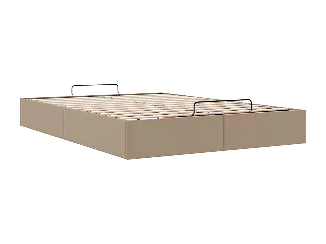 Cadre de lit ottoman sans matelas cappuccino 140x200 cm