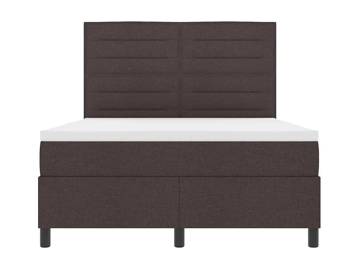 Boxspringbed met matras Donkerbruin 140 x 200 cm Stof