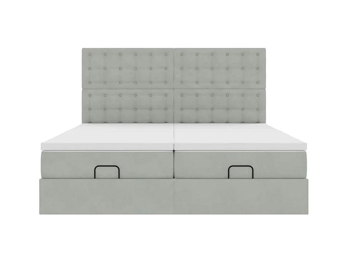 Struttura Letto Pouf con Materassi 180x200 cm Velluto