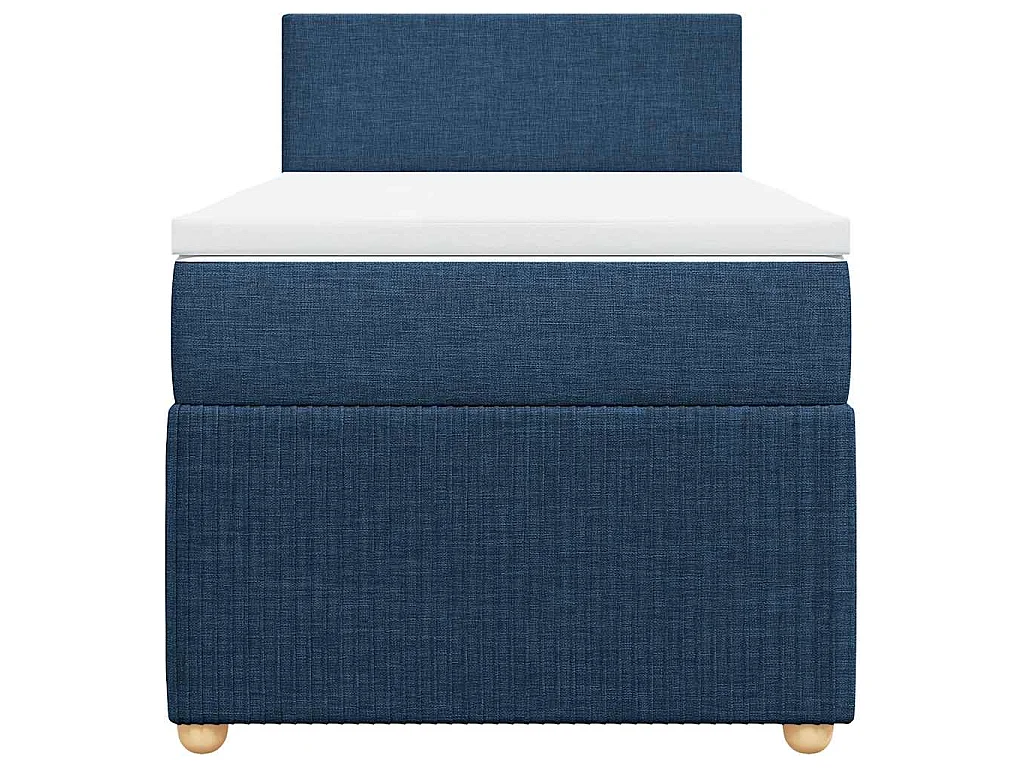 Boxspringbett mit Matratze Blau 90x200 cm Stoff