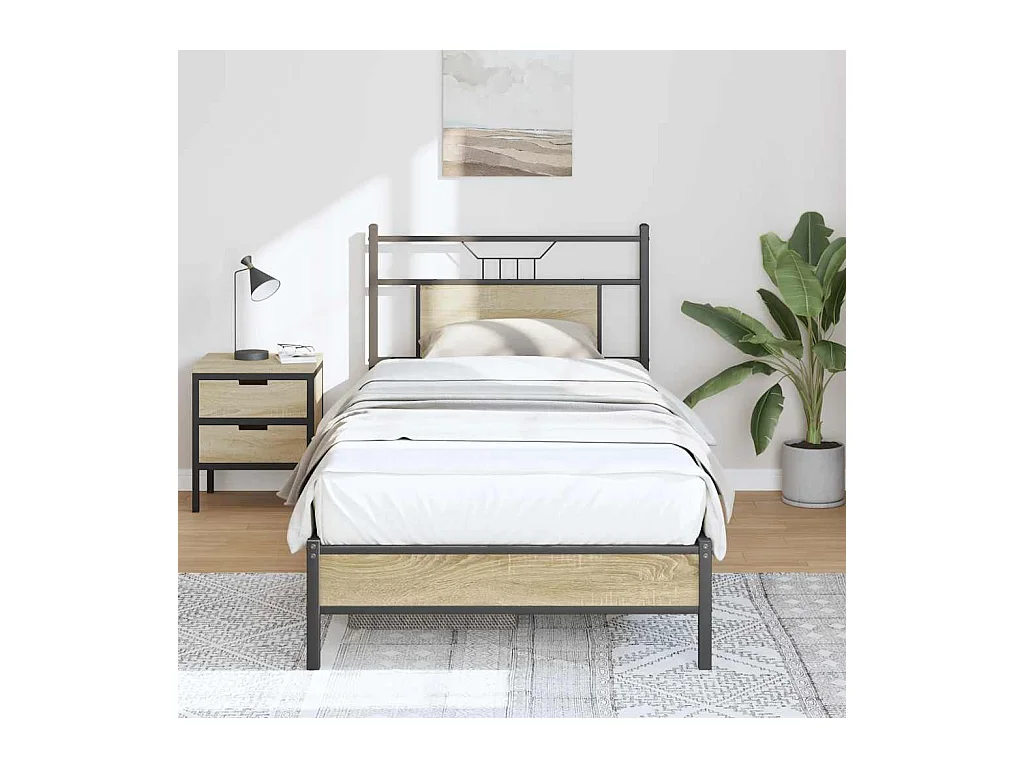 Cadre de lit sans matelas chêne sonoma 90x200 cm