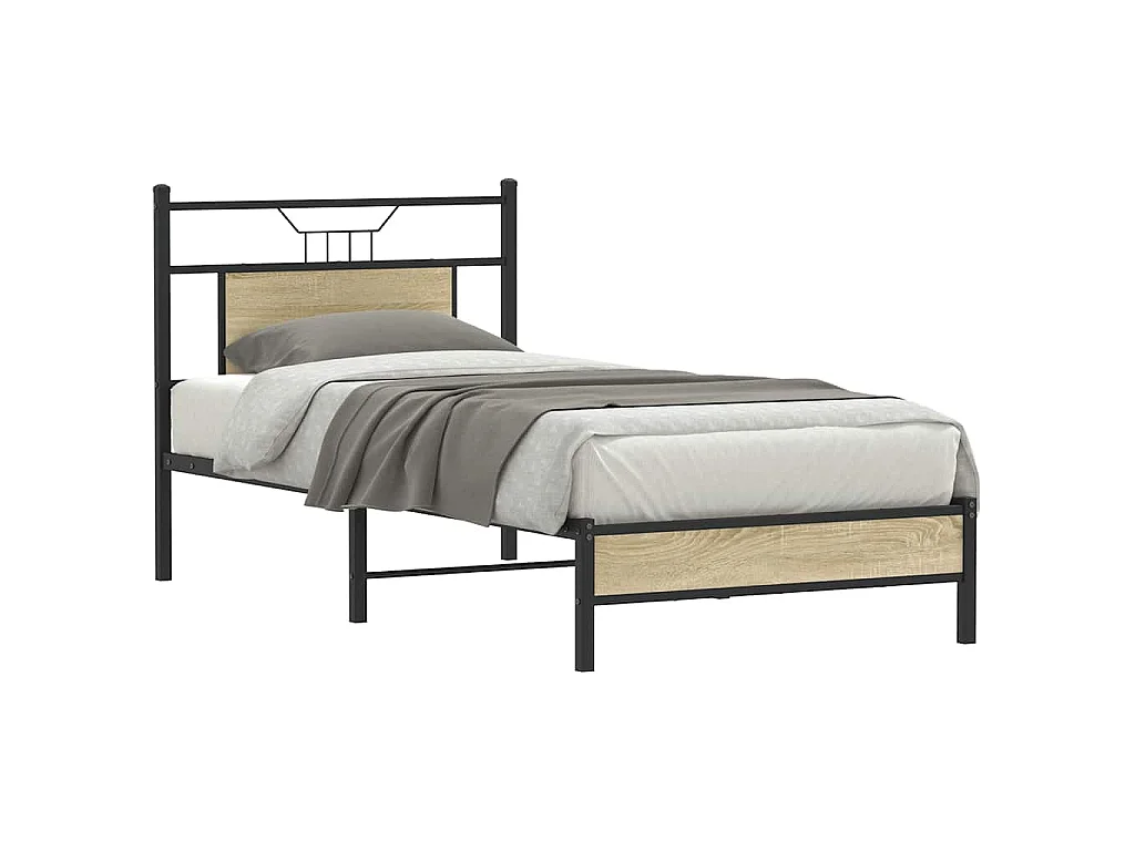 Cadre de lit sans matelas chêne sonoma 90x200 cm
