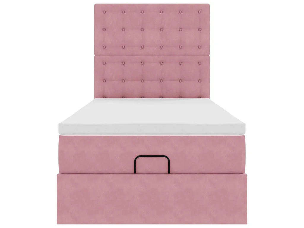 Ottoman bed met matrassen en LED's 100x200cm fluweel roze