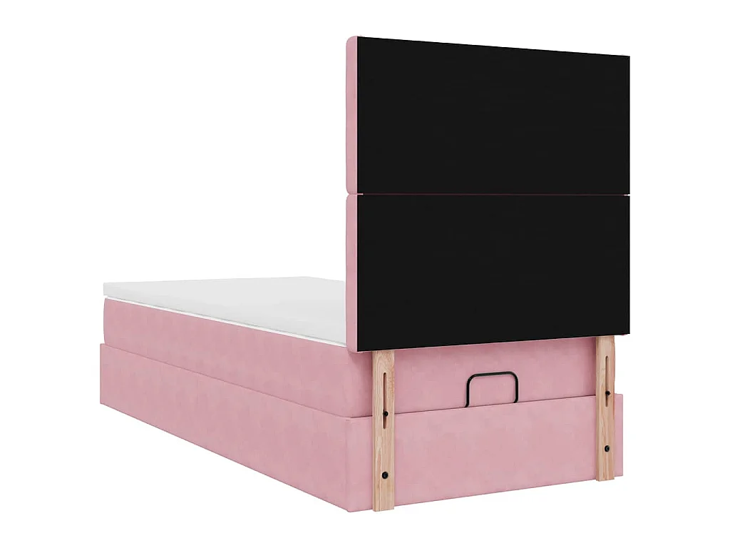 Ottoman bed met matrassen en LED's 100x200cm fluweel roze
