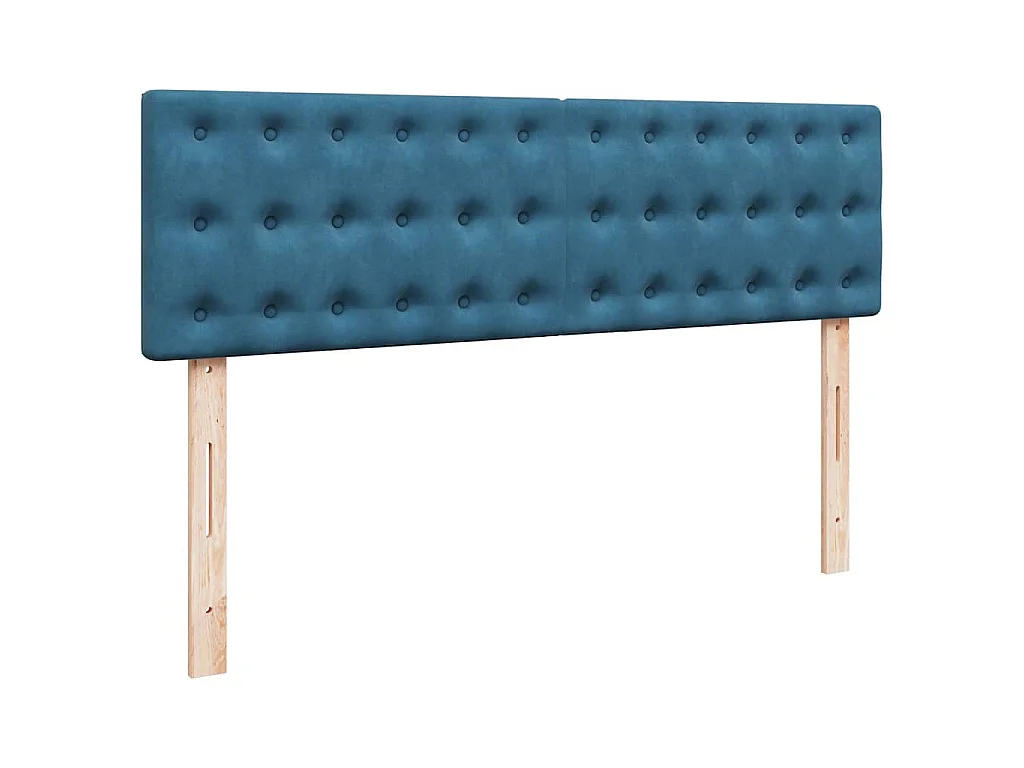 Ottoman bed met matras en LED's 140x190cm fluweel donkerblauw