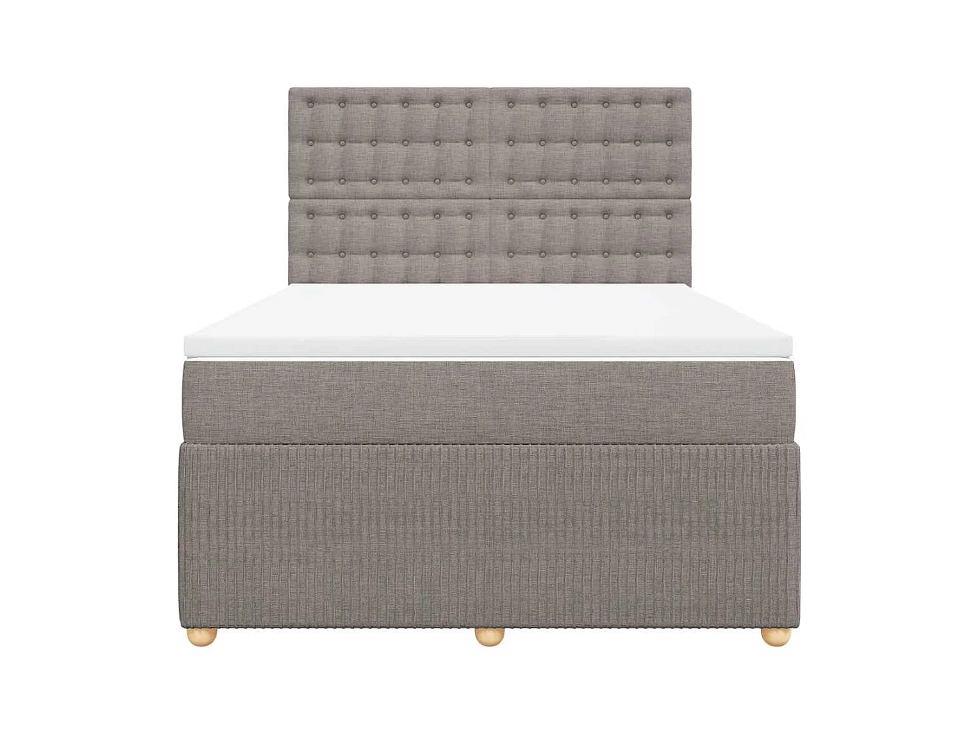 Sommier à lattes de lit avec matelas Taupe 140x190 cm Tissu