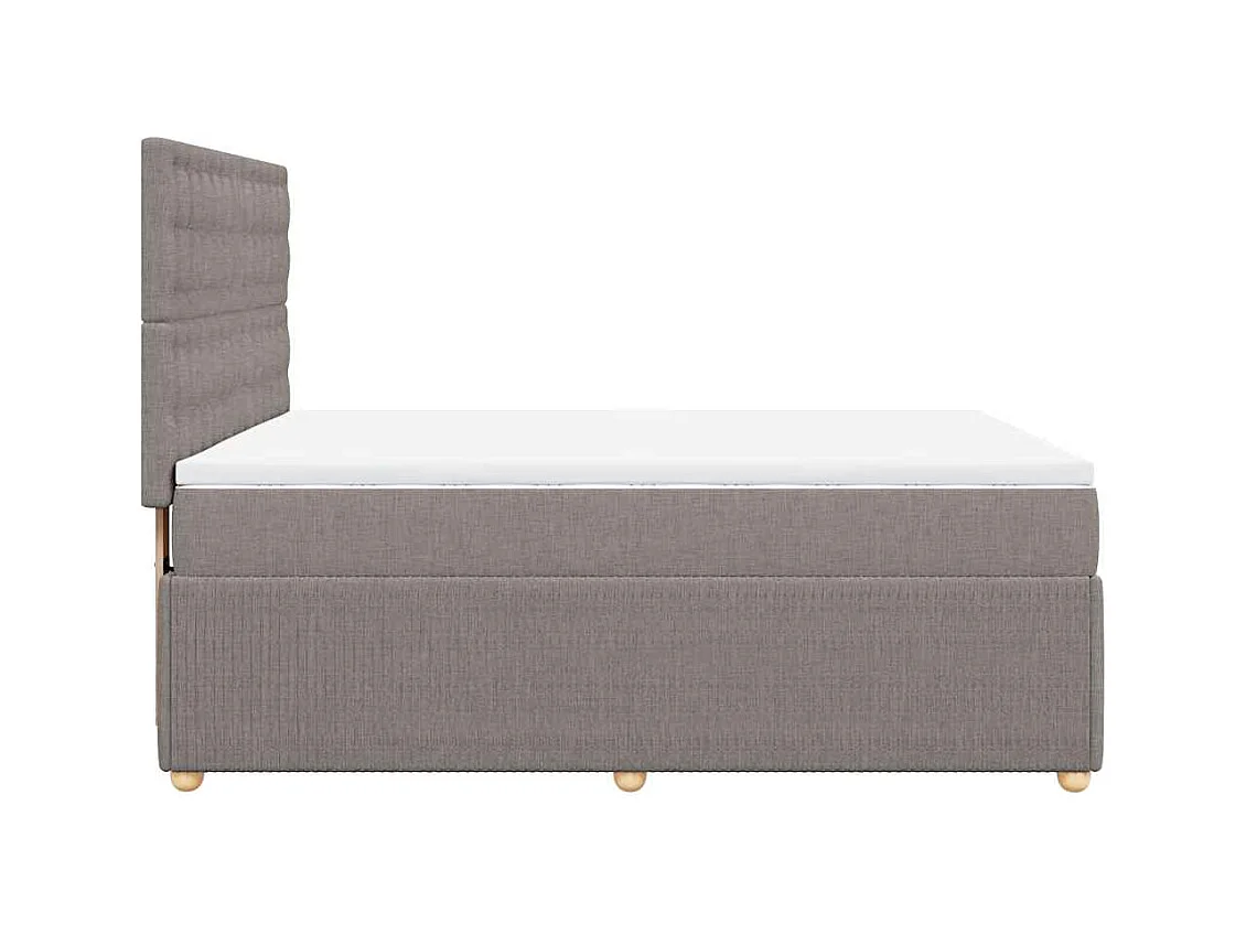 Sommier à lattes de lit avec matelas Taupe 140x190 cm Tissu