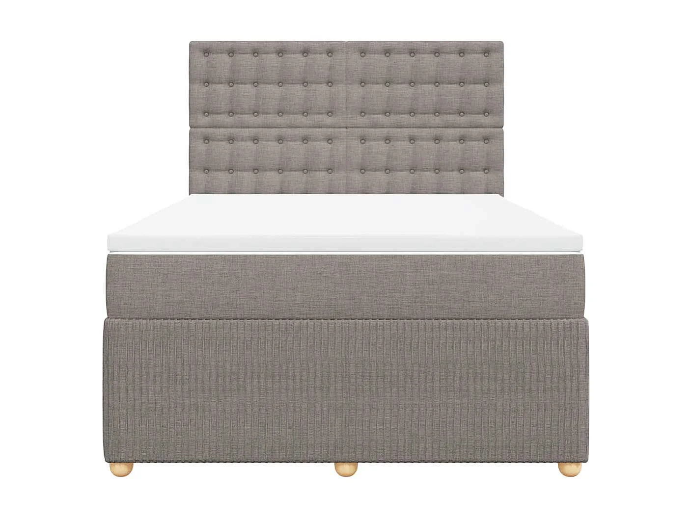Sommier à lattes de lit avec matelas Taupe 140x190 cm Tissu