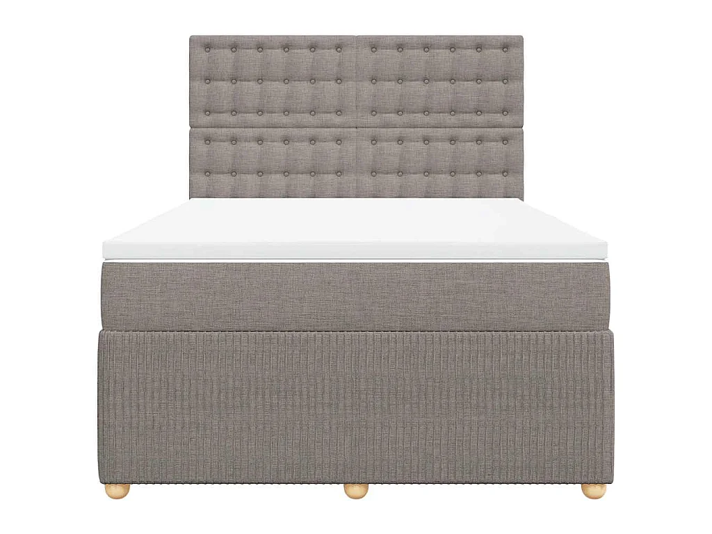 Boxspring met matras stof taupe 140x190 cm