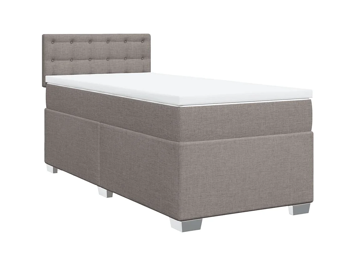 Sommier à lattes de lit avec matelas Taupe 90x190 cm Tissu