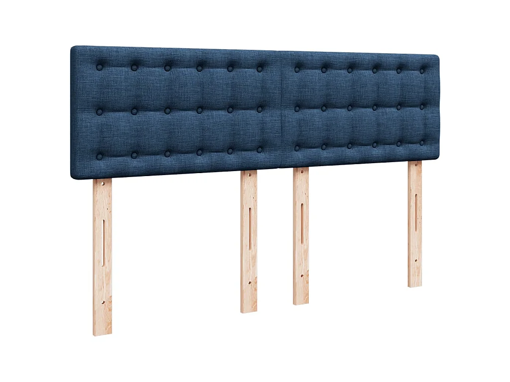 Cama com molas/colchão 160x200 cm tecido azul