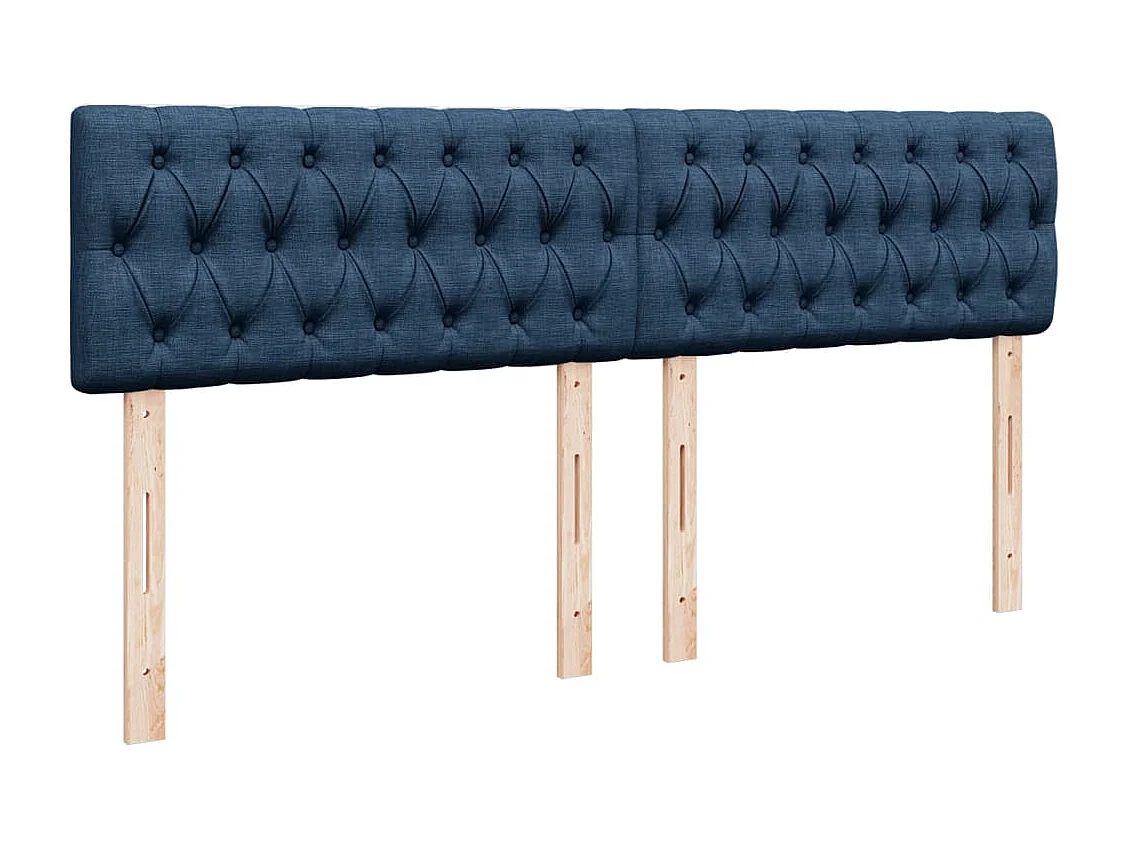 Cama box spring con colchón tela azul 180x200 cm