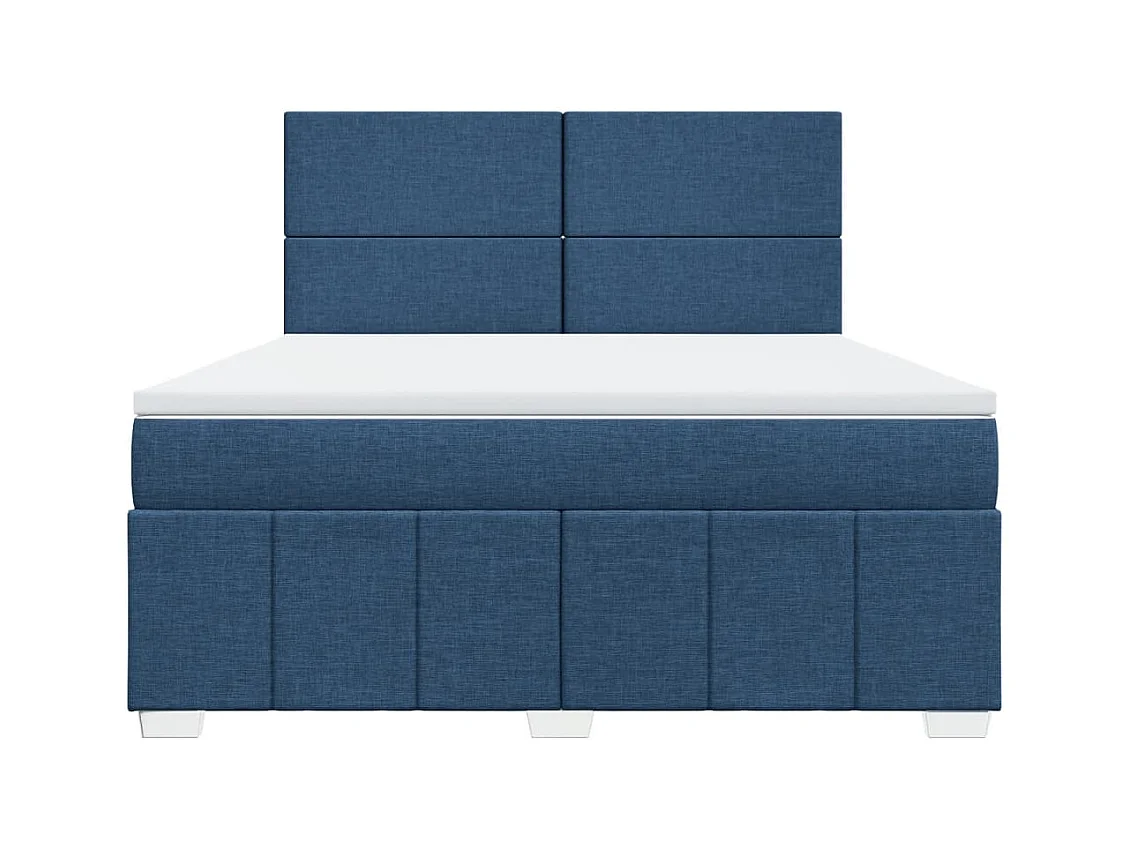 Boxspringbett mit Matratze Blau 180x200 cm Stoff