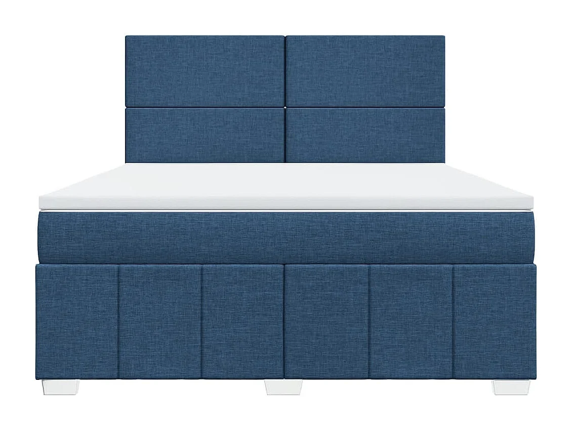 Boxspringbett mit Matratze Blau 180x200 cm Stoff
