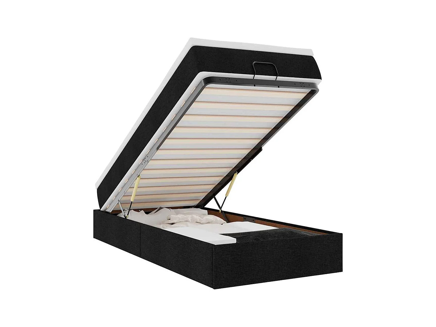 Ottoman bed met matras 100x200cm stof zwart