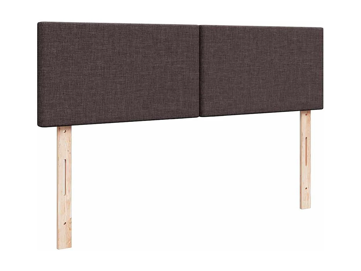 Ottoman-Bett mit Matratzen & LEDs Dunkelbraun 180x200 cm Stoff