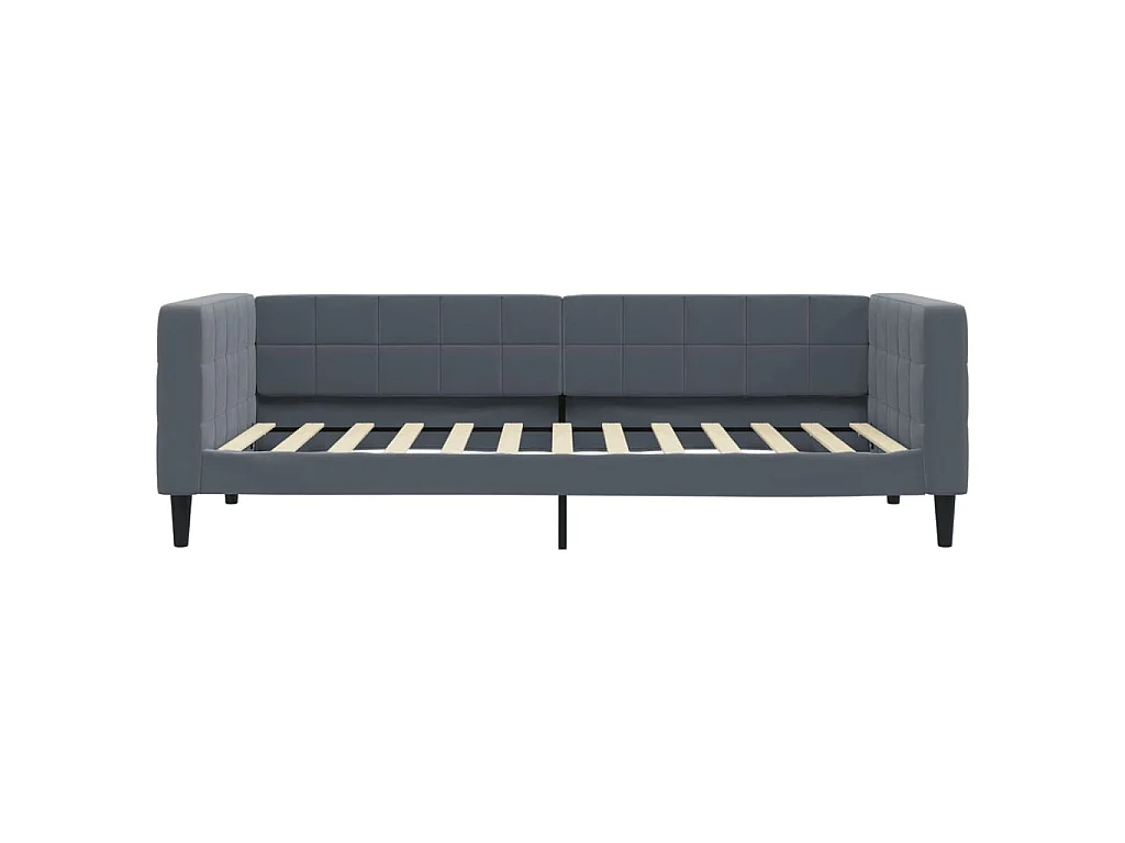 Divano Letto con Materasso Grigio Scuro 100x200 cm in Velluto