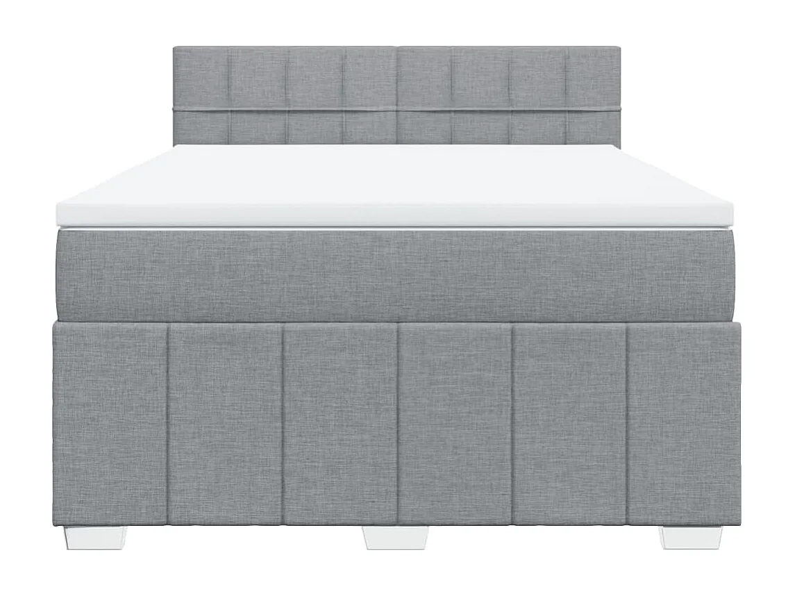 Sommier à lattes de lit avec matelas Gris clair 160x200cm Tissu