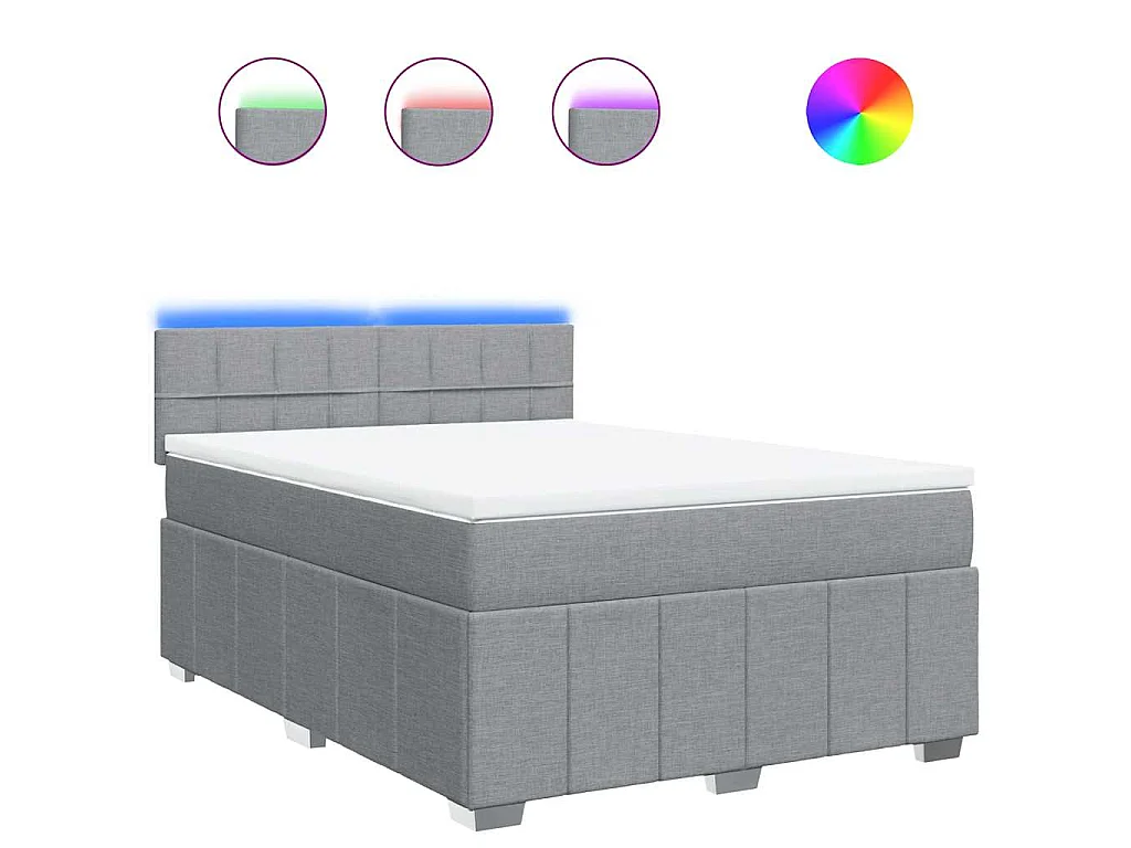 Boxspring met matras stof lichtgrijs 160x200 cm