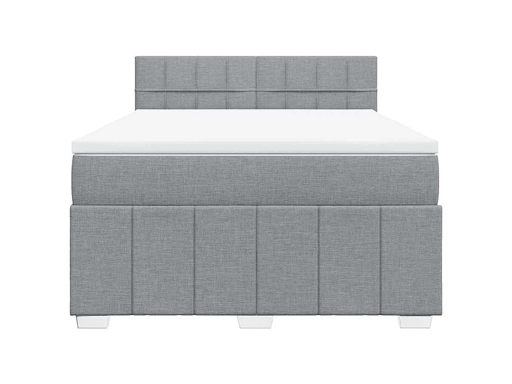 Boxspring met matras stof lichtgrijs 160x200 cm