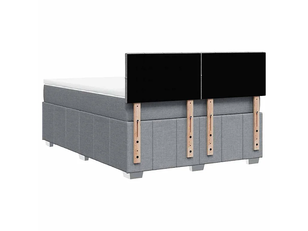 Boxspring met matras stof lichtgrijs 160x200 cm