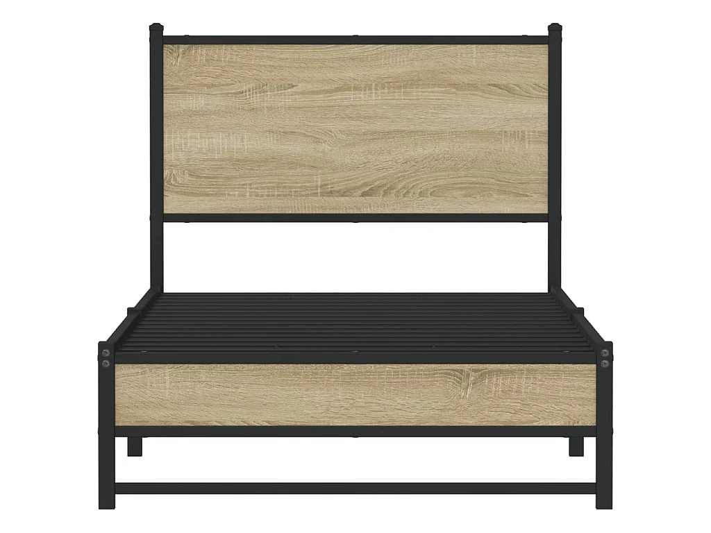 Bedframe zonder matras metaal sonoma eikenkleurig 90x190 cm