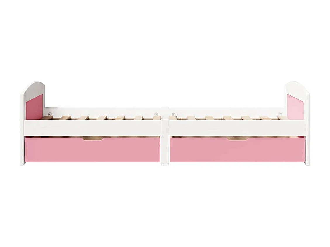 Lit de jour et 2 tiroirs sans matelas IRUN blanc rose 90x200 cm