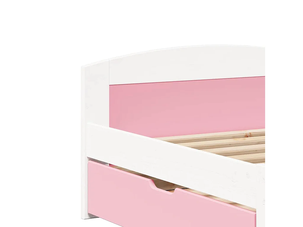 Lit de jour et 2 tiroirs sans matelas IRUN blanc rose 90x200 cm