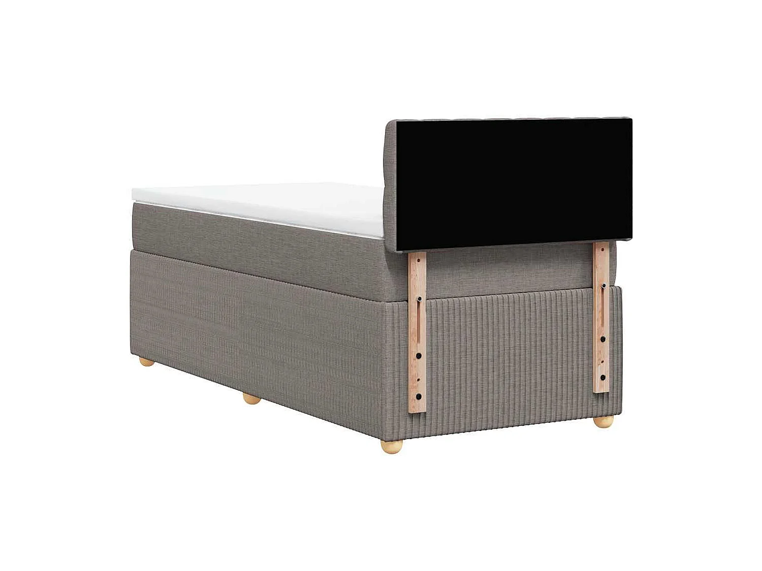 Cama com molas/colchão 90x200 cm tecido castanho-acinzentado