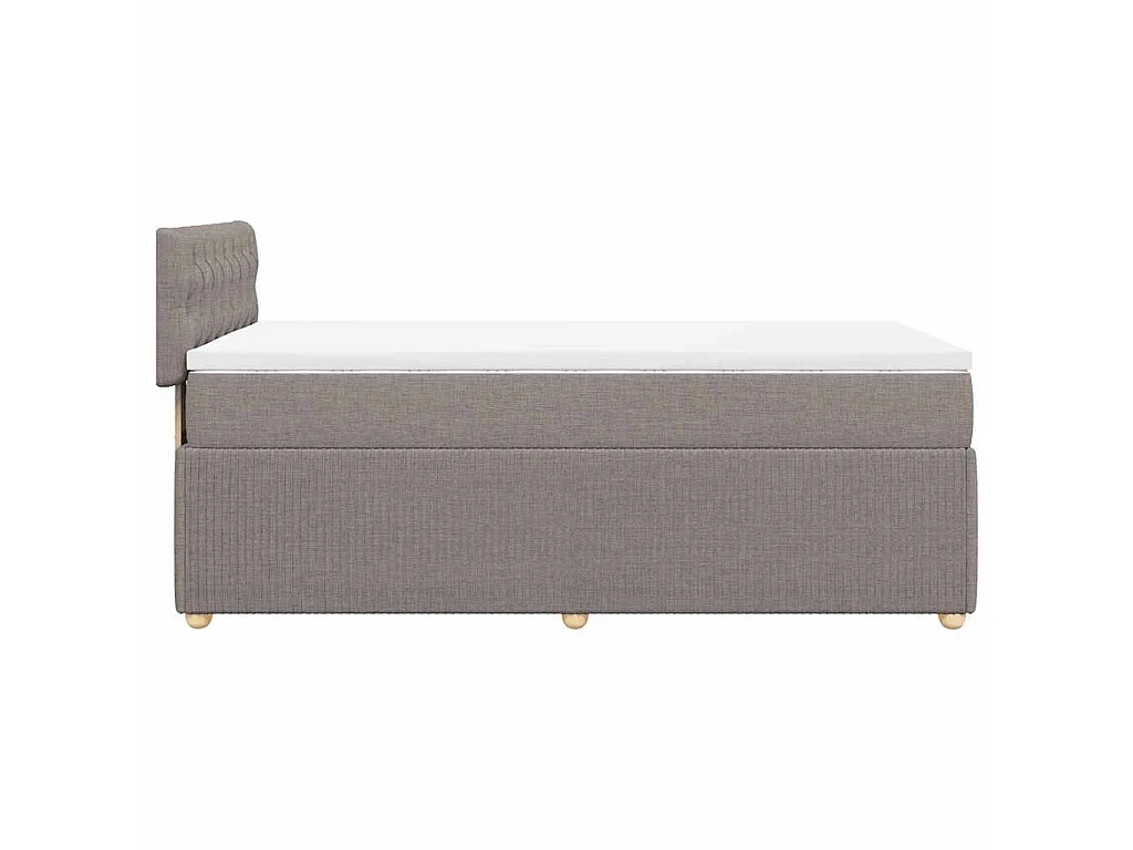 Boxspringbett mit Matratze Taupe 90x200 cm Stoff