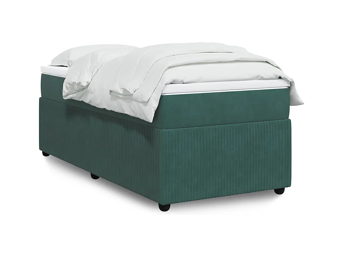 Sommier à lattes de lit avec matelas Vert foncé 90x190 cm