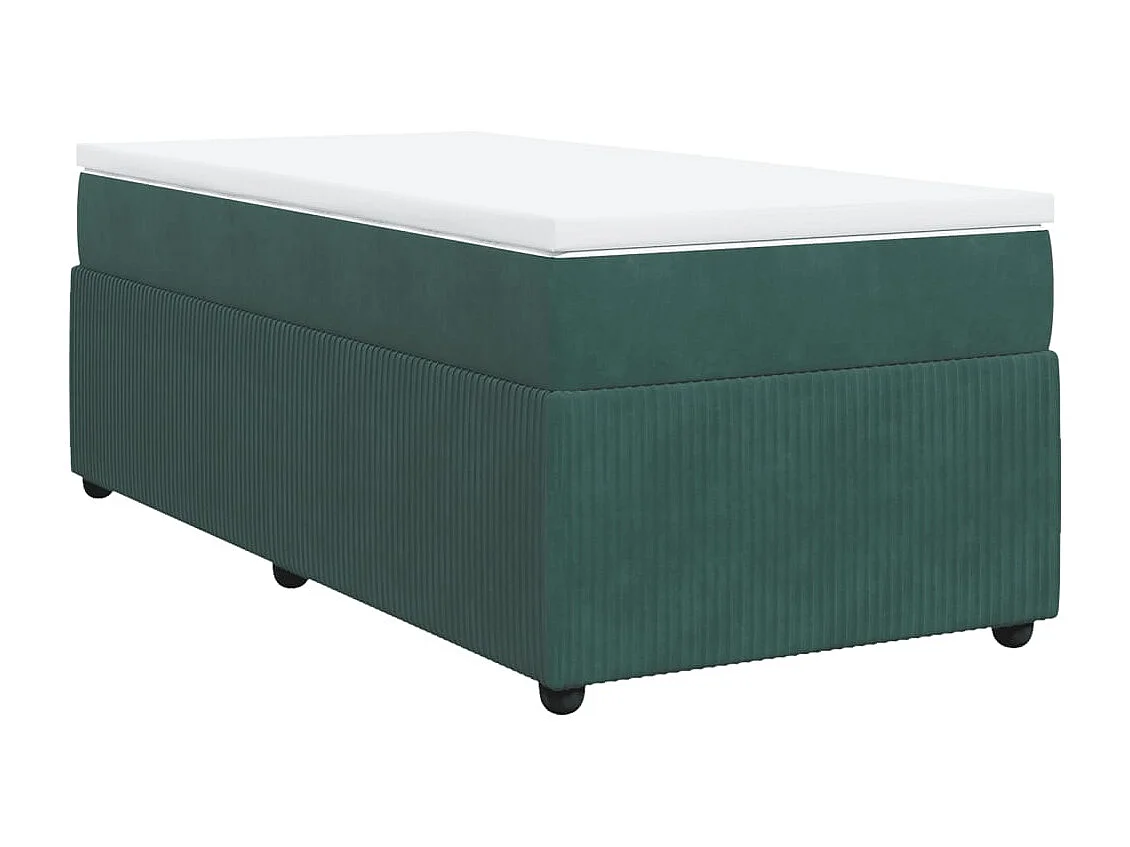 Sommier à lattes de lit avec matelas Vert foncé 90x190 cm