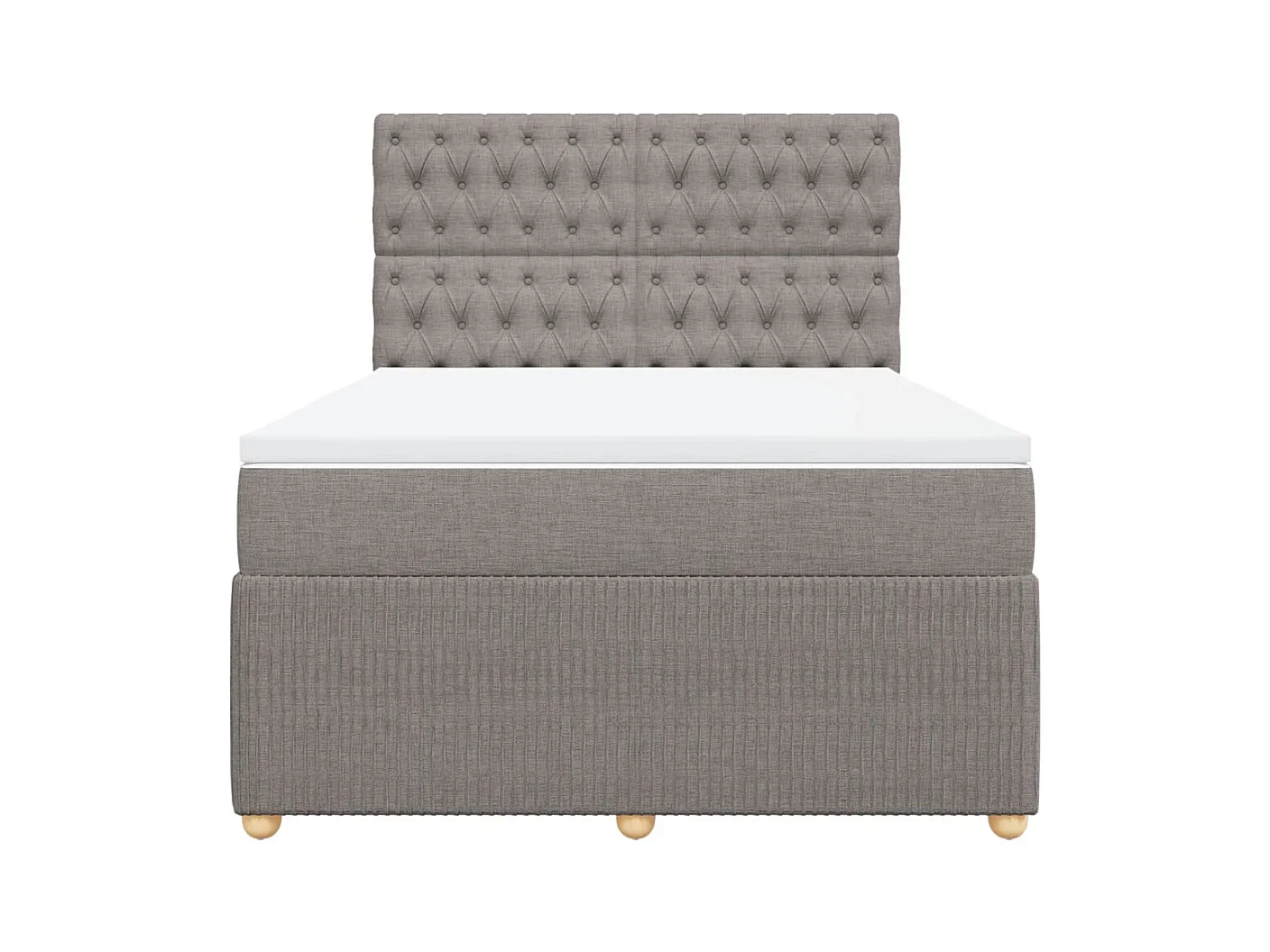 Sommier à lattes de lit avec matelas Taupe 140x190 cm Tissu