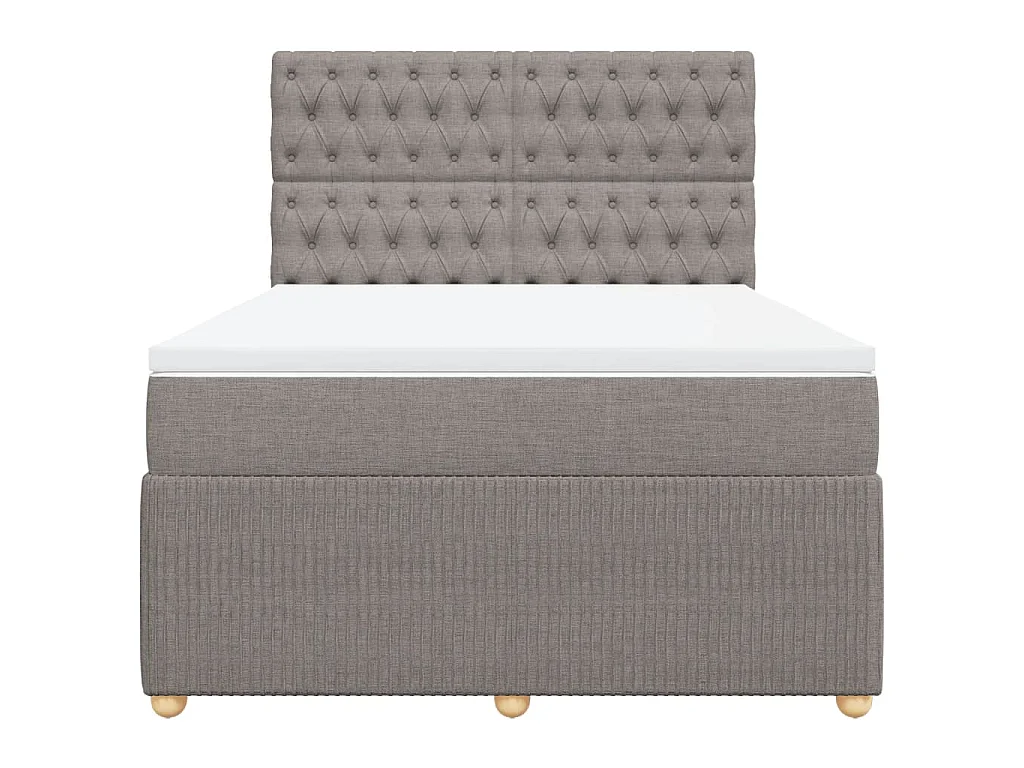 Boxspring met matras stof taupe 140x190 cm