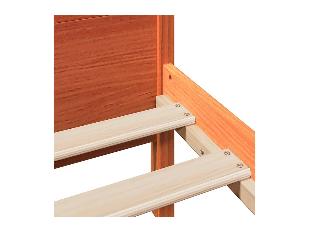 Cadre de lit sans matelas cire marron 160x200cm bois pin massif