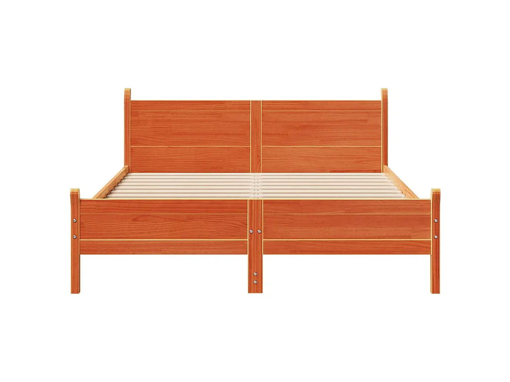 Letto senza Materasso Marrone Cera 160x200 cm in Legno di Pino
