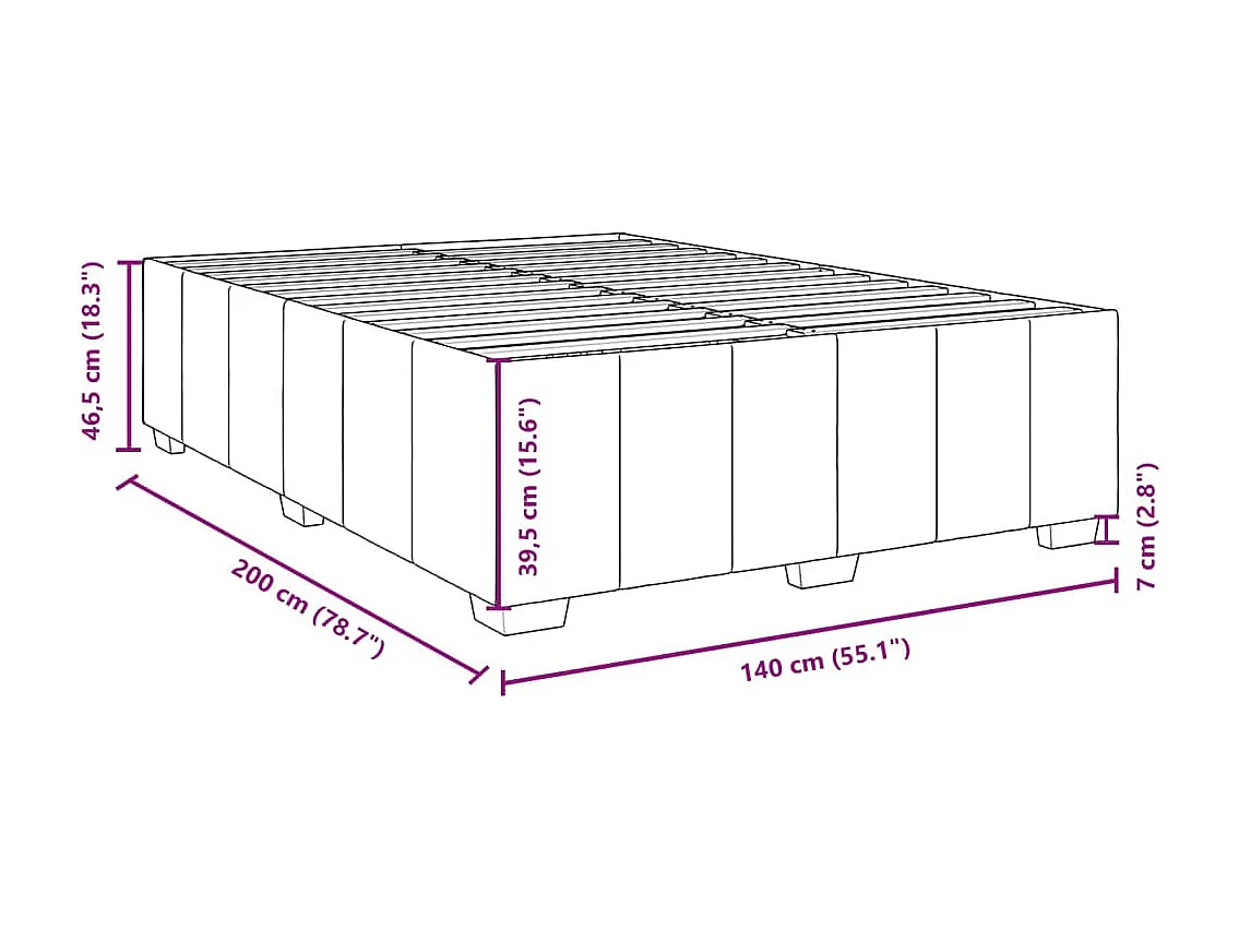 Bettgestell ohne Matratze Taupe 140x200 cm Stoff