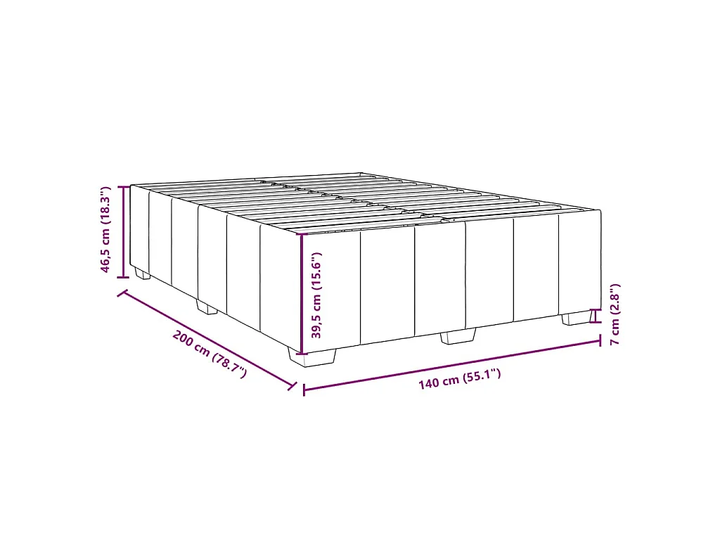 Giroletto senza Materasso Tortora 140x200 cm in Tessuto